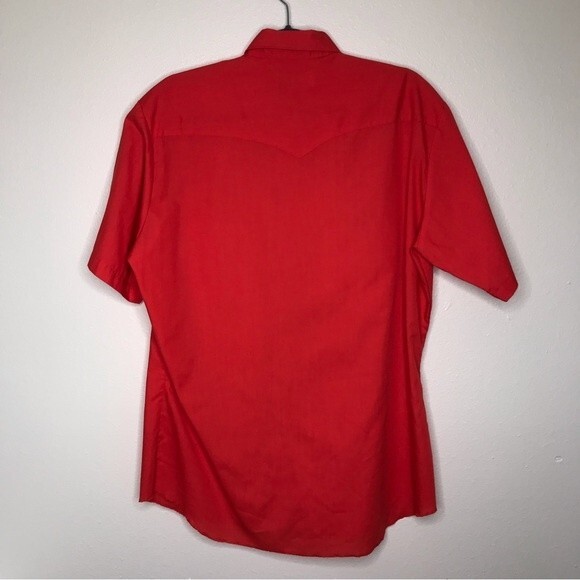 Vintage Wrangler X Long Tails Red Pearl Snap Short Sleeve Shirt Mens Size Large - Picture 5 of 10